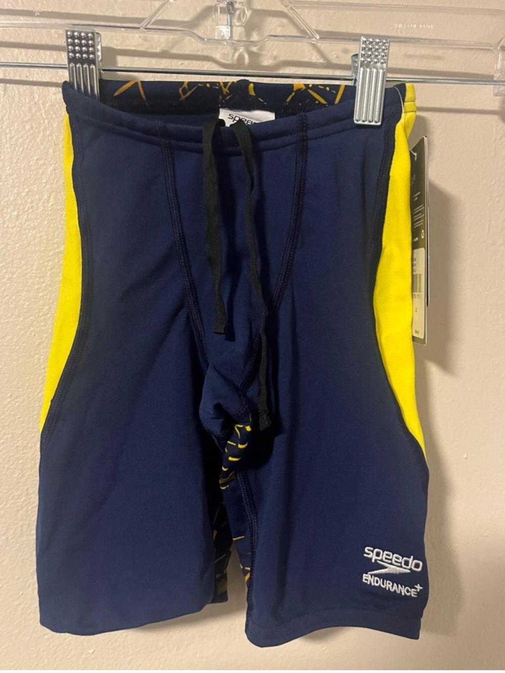 Speedo Navy and Yellow Endurance+ Swim Jammer-Size 22